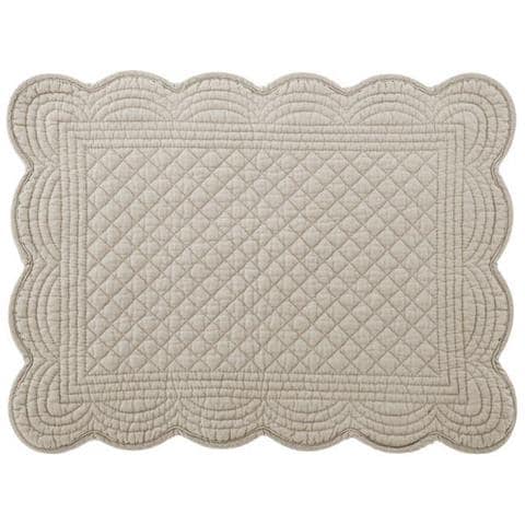 Set 4 tovagliette in cotone trapuntate tortora cm 45x33 - Foto 1