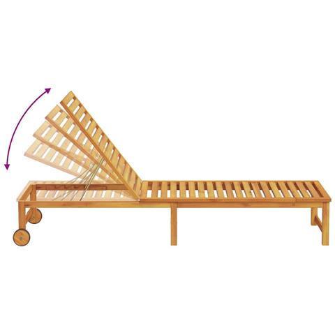 Lettino prendisole in legno massiccio di acacia con tavolo - Foto 9