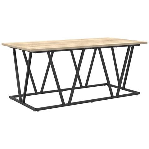 Tavolino da caffè Rovere Sonoma 100x50x40 cm in Legno Ingenerizzato e Metallo - Foto 1
