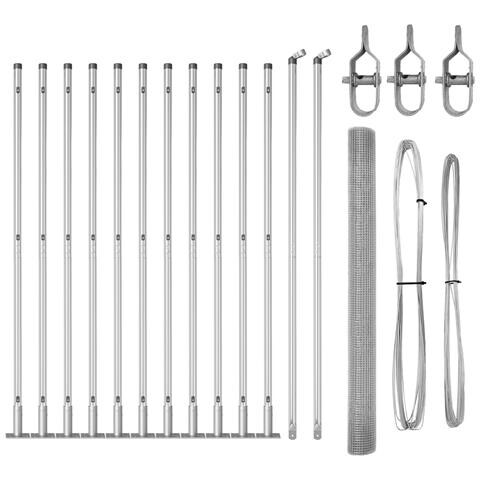 Recinzione in Rete Saldato con 13 Pali Flangiati 1,6x25 m Acciaio Zincato - Foto 1