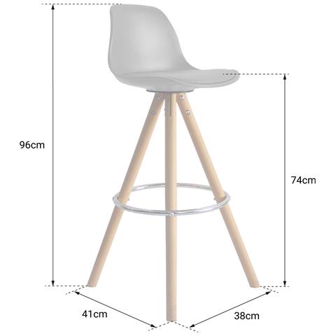 Set Di 2 Sgabelli Scandinavi Rossi Tobias Con Cuscino - Foto 2