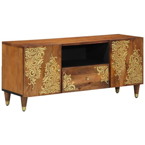 Mobile TV 105x33x46 cm in legno massello di mango - Foto 1