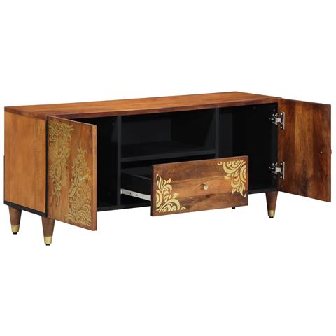 Mobile TV 105x33x46 cm in legno massello di mango - Foto 2