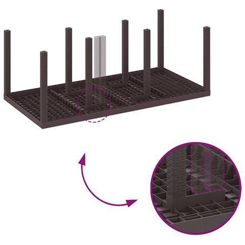 Set da Pranzo per Giardino 7 pcs Marrone Rattan Polt - Foto 9