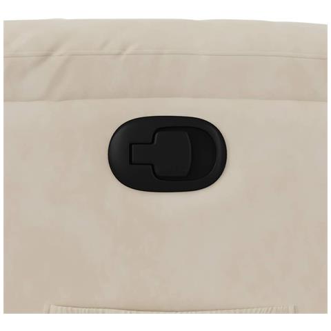 Poltrona Reclinabile Beige in Tessuto di Microfibra - Foto 9