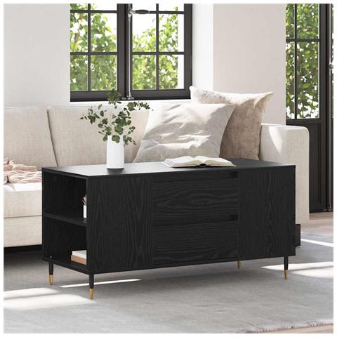 Tavolino da salotto with Drawer Rovere nero 102 x 44.5 x 50 cm - Foto 2