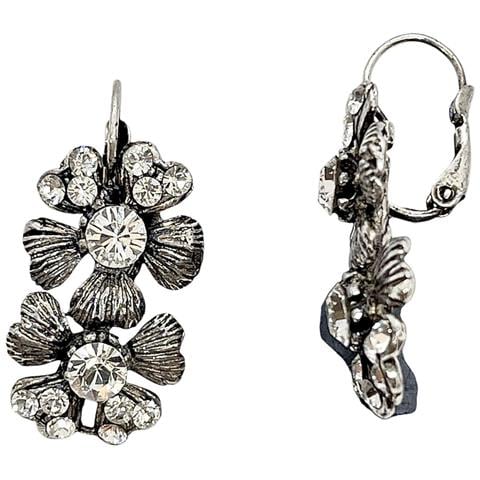 Pendente Doppio Fiore Cristallo Sw 925 Argento 10µ - Foto 2