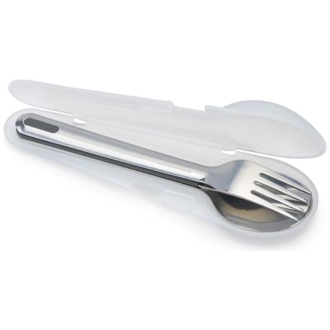 Set Di Posate Duo In Acciaio Inossidabile Coltello Forchetta E Cucchiaio Con Custodia Rigida Portatile Ideale Per Picnic E Campeggio Colore Verde Bianco - Foto 5