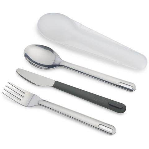 Set Di Posate Duo In Acciaio Inossidabile Coltello Forchetta E Cucchiaio Con Custodia Rigida Portatile Ideale Per Picnic E Campeggio Colore Verde Bianco - Foto 1