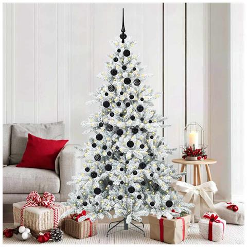 Albero di Natale Artificiale con Rami Pieghevoli Bianco 180 cm - Foto 2