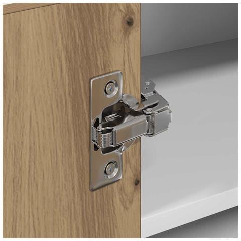 Armadio pensile Riga Rovere Artigiano e Bianco 57 x 57 x 40 cm - Foto 9