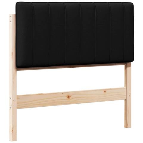 Testiera imbottita Marrone e Nero 90 cm Pino massello - Foto 1