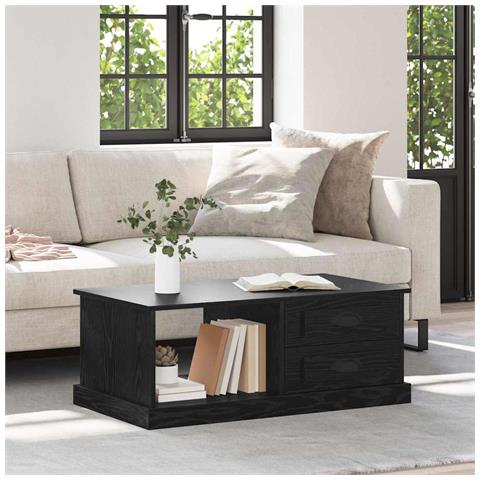 Tavolino da salotto con cassetto Rovere Nero 90 x 50 x 35 cm - Foto 2