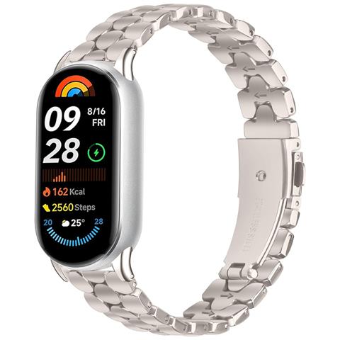 Elegante Cinturino In Acciaio Inossidabile Con Perle Compatibile Con Xiaomi Band 8/9/10 - Cinturino Di Ricambio Alla Moda Starlight - Foto 2