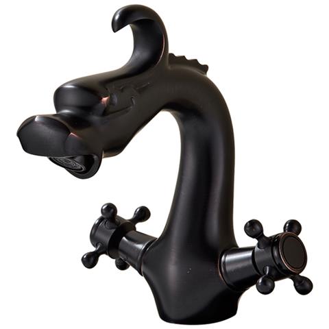 Rubinetto per lavabo da bagno, Blackswan, tipo M265 Dragon, modello corto nero, misura 20 cm - Foto 1