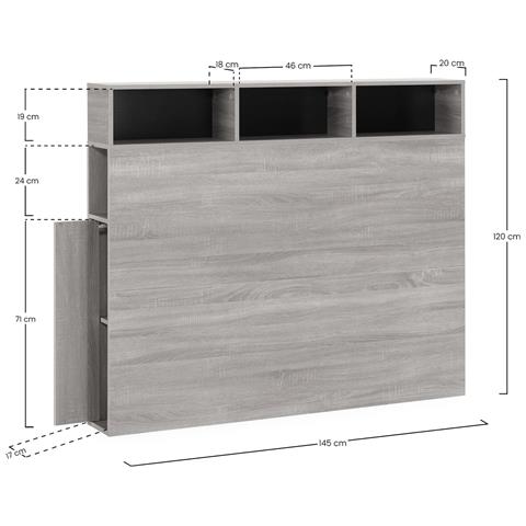 Testiera Zeus 145 Cm Bianca, 2 Ante 9 Posti - Foto 5