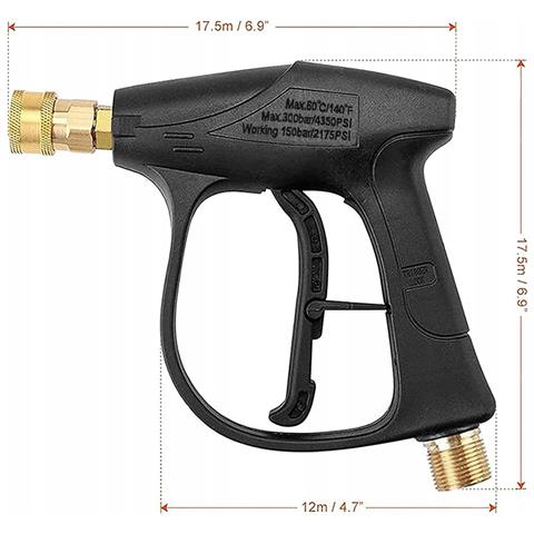 Pistola Alta Pressione 300 Bar Con Set Di 5 Ugelli + Adattatore Easy!lock M22 + Schiumogeno 1l 200 Bar | Compatibile Con Kärcher Hd /hds - Foto 2