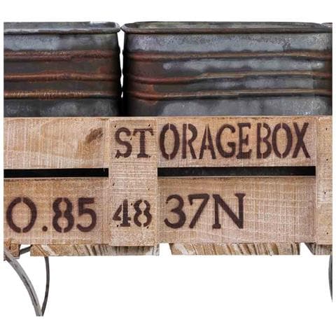 Carrello Espositivo In Legno E Metallo Marrone, 72,39x28,58x49,53 Cm - Foto 8