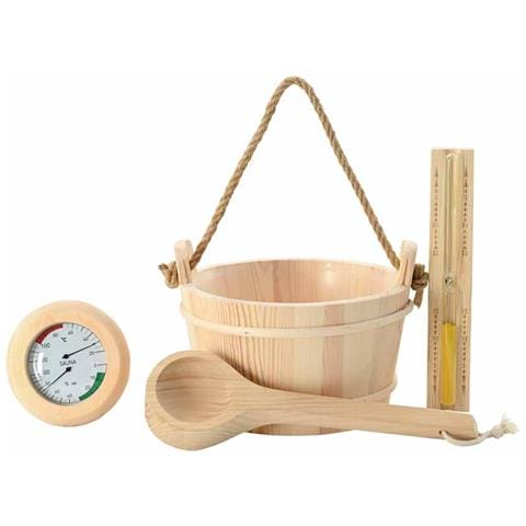 Set di Accessori per Sauna 4 pcs Marrone - Foto 1