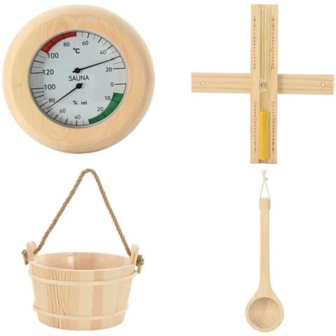 Set di Accessori per Sauna 4 pcs Marrone - Foto 9