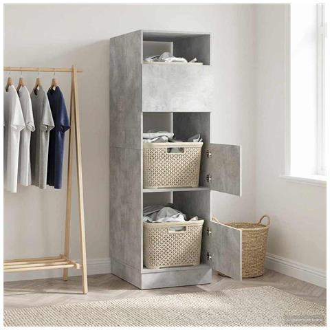 Mobile da lavanderia con porta Calcestruzzo 50 x 68 x 162 cm - Foto 2