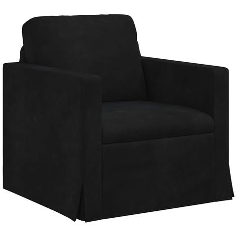 Divano Nero 78 x 78 x 80 cm Velluto - Foto 1