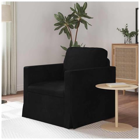Divano Nero 78 x 78 x 80 cm Velluto - Foto 2