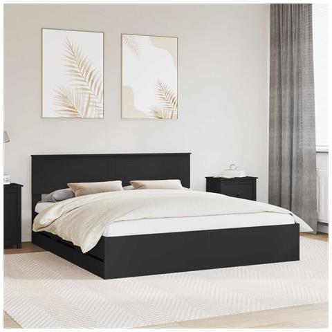 Struttura del letto Nero 180 x 200 cm Legno Ingegnerizzato - Foto 2