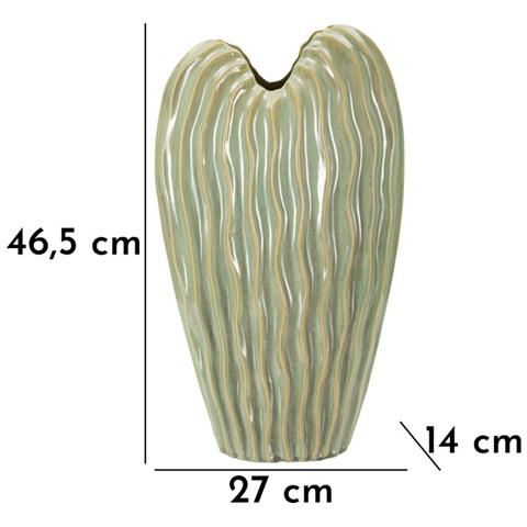 Vaso Venice Alto In Ceramica Verde Con Trama Ondulata - Foto 7
