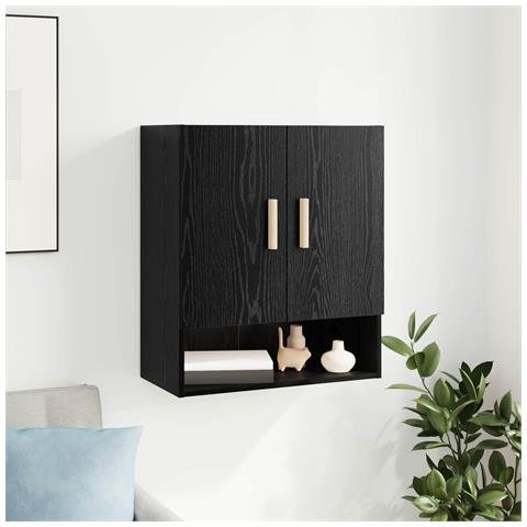 Armadietto a muro Rovere Nero 60 x 31 x 70 cm Legno multistrato - Foto 2