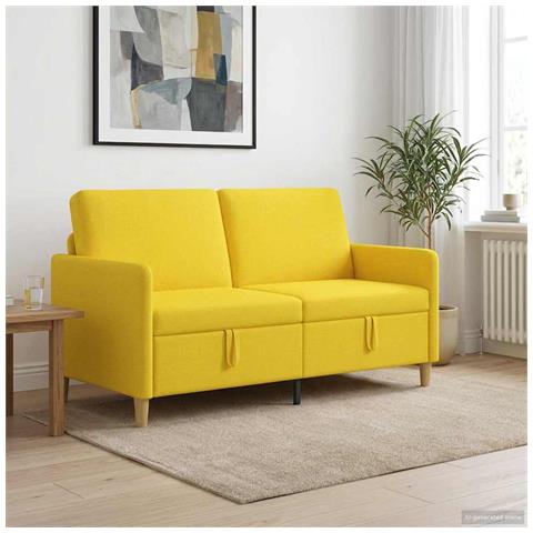 Divano con Storage Giallo Chiaro 152 x 78 x 87 cm Poliestere - Foto 2