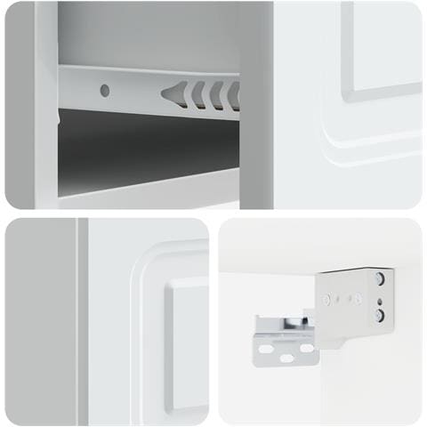 Mobiletto da notte a muro 2 pcs Bianco 49 x 34,5 x 20 cm - Foto 8