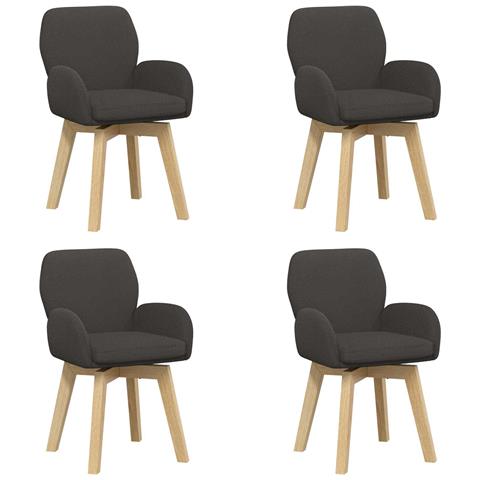 Sedie da pranzo girevoli 4 pcs Bouclé Grigio Scuro - Foto 1
