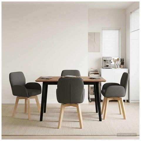 Sedie da pranzo girevoli 4 pcs Bouclé Grigio Scuro - Foto 2