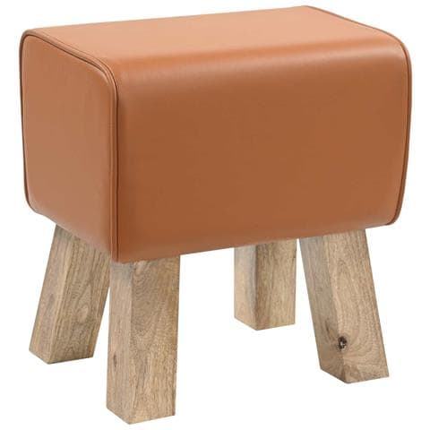 panchina 40 x 30 x 45 cm Pelle Vera Marrone - Foto 1