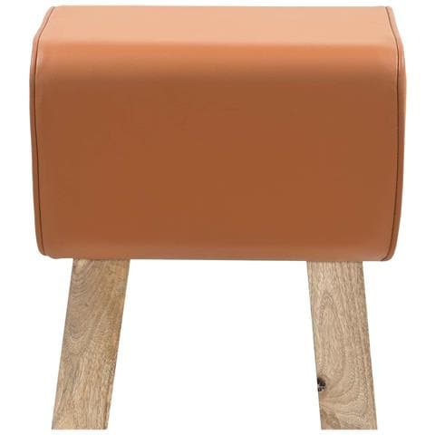 panchina 40 x 30 x 45 cm Pelle Vera Marrone - Foto 2