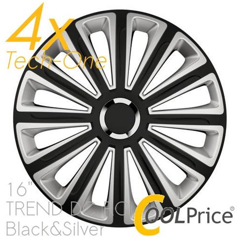 Copricerchi Auto Universali 16 Pollici Tech-one Trend Dc Rc Black Silver 31593 - Foto 1