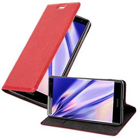 Custodia Compatibile Con Sony Xperia Xz2 In Rosso Mela - Coperchio Protettiva Con Chiusura Magnetica, Funzione Stand E Tasca Per Le Carte - Foto 1