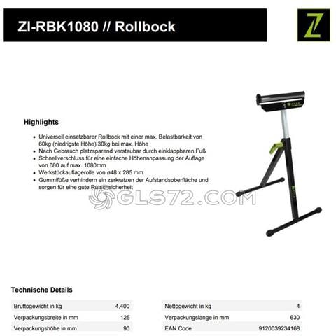 Cavalletto Supporto A Rullo Regolabile 680-1080mm Zi-rbk1080 - Foto 4