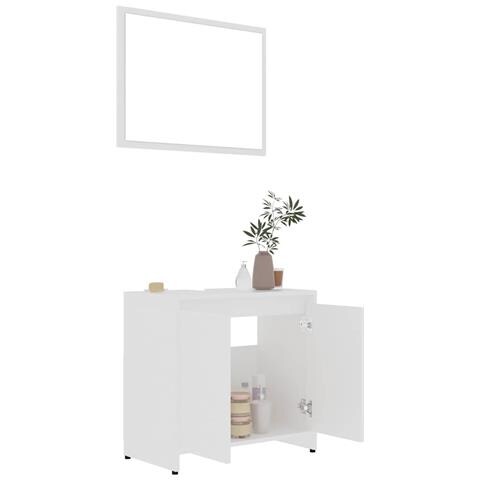 Set Mobili da Bagno Bianco in Legno Multistrato - Foto 2