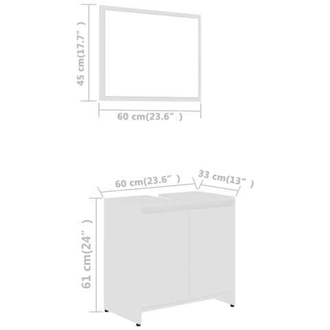 Set Mobili da Bagno Bianco in Legno Multistrato - Foto 10