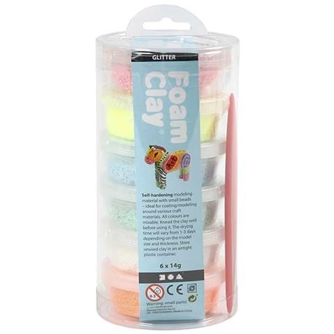 Set Per Modellare Foam Clay® Glitter - 6 X 14 G - Foto 1