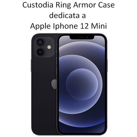 Ring Armor Custodia Alta Protezione Con Anello Per Apple Iphone 12 Mini Black - Foto 2