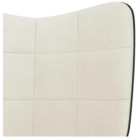 Poltrona Relax con Poggiapiedi Bianco Crema in Velluto e PVC - Foto 10