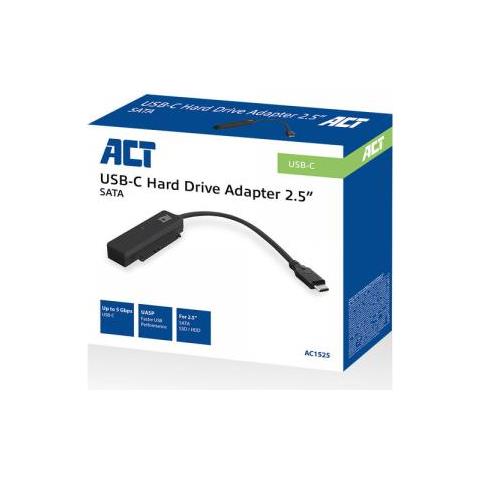 Modulo Act Ac1525 Per Cavo Usb Type-c Sata 7 Pin + 15 Pin Nero - Foto 2