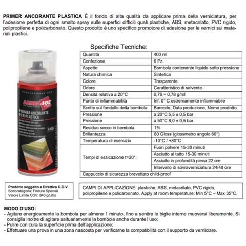 6 Pz Spray Copertura Primer Ancorante Plastica Interni Esterni Universale - Foto 3