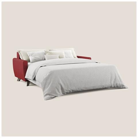 Callisto Divano letto matrimoniale in tessuto morbido impermeabile T02 168 cm (mat. 120x197) rosso - Foto 2