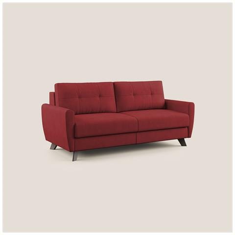 Callisto Divano letto matrimoniale in tessuto morbido impermeabile T02 168 cm (mat. 120x197) rosso - Foto 1