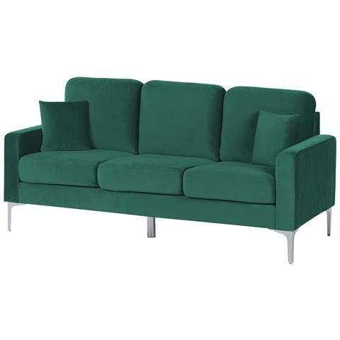 Divano 3 Posti Gavle Velluto Verde Smeraldo - Foto 8