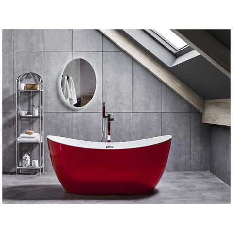 Vasca Da Bagno Freestanding Antigua 180 X 78 Cm Rosso - Foto 1